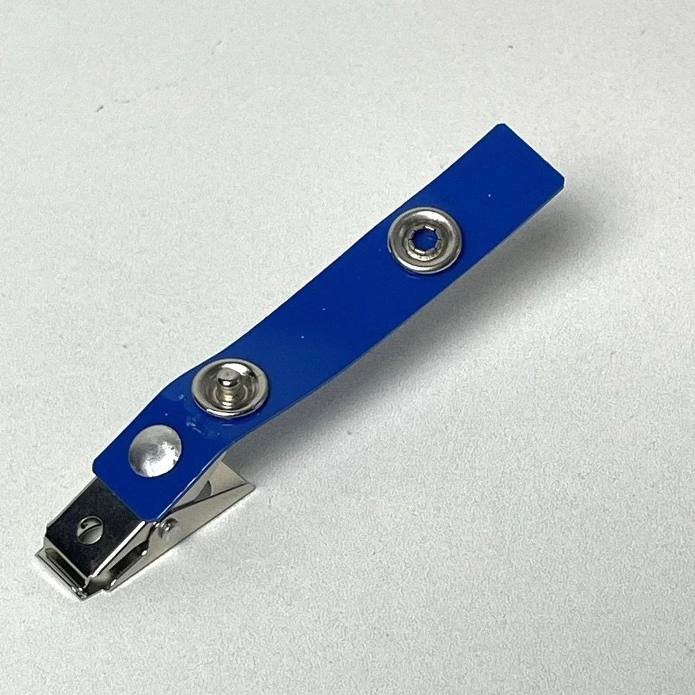 112 Pack Premium Badge Clips with Blue Vinyl Strap & Metal Clip